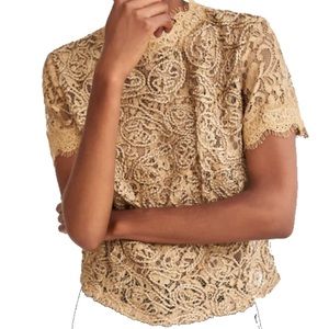 FINAL SALE Zara Trafaluc Lace Embroidered top